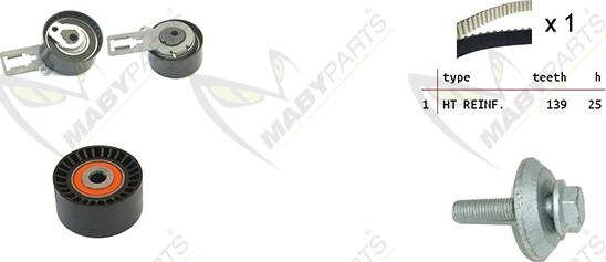 Mabyparts OBK010058 - Комплект зубчатого ремня ГРМ autospares.lv