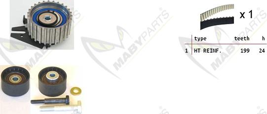 Mabyparts OBK010053 - Комплект зубчатого ремня ГРМ autospares.lv