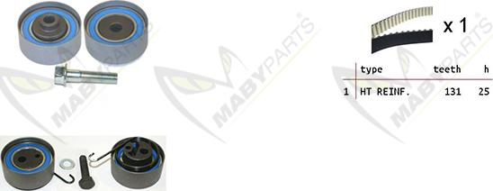 Mabyparts OBK010057 - Комплект зубчатого ремня ГРМ autospares.lv