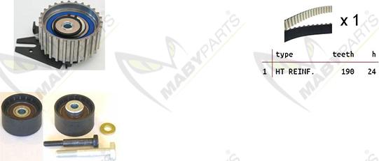 Mabyparts OBK010065 - Комплект зубчатого ремня ГРМ autospares.lv