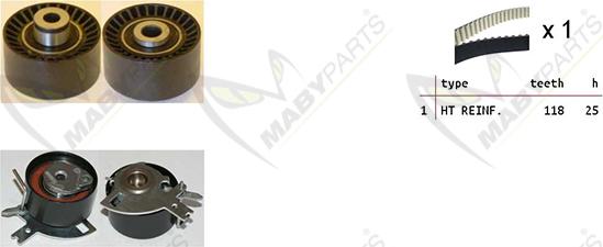 Mabyparts OBK010089 - Комплект зубчатого ремня ГРМ autospares.lv