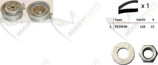 Mabyparts OBK010084 - Комплект зубчатого ремня ГРМ autospares.lv