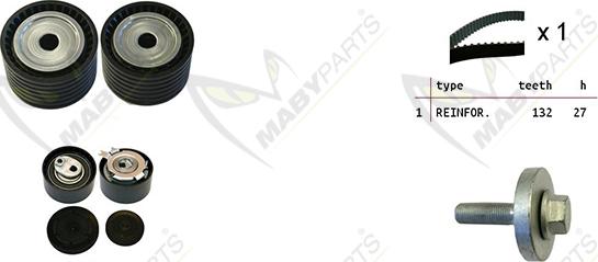 Mabyparts OBK010086 - Комплект зубчатого ремня ГРМ autospares.lv