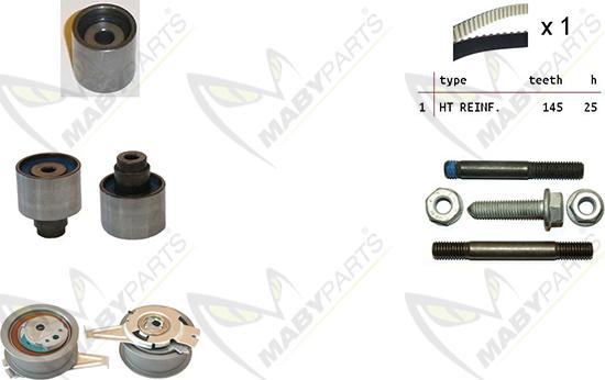 Mabyparts OBK010088 - Комплект зубчатого ремня ГРМ autospares.lv