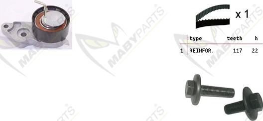 Mabyparts OBK010087 - Комплект зубчатого ремня ГРМ autospares.lv