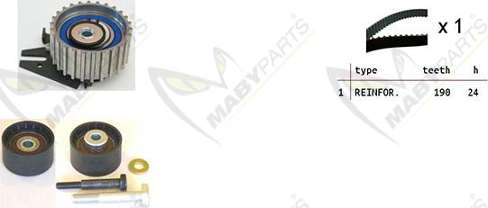 Mabyparts OBK010033 - Комплект зубчатого ремня ГРМ autospares.lv