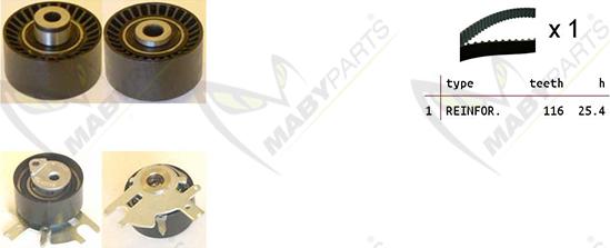 Mabyparts OBK010074 - Комплект зубчатого ремня ГРМ autospares.lv