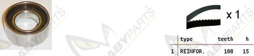 Mabyparts OBK010076 - Комплект зубчатого ремня ГРМ autospares.lv