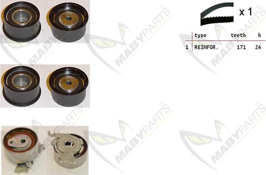 Mabyparts OBK010192 - Комплект зубчатого ремня ГРМ autospares.lv