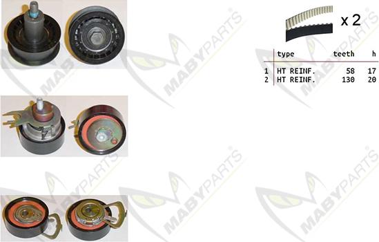 Mabyparts OBK010149 - Комплект зубчатого ремня ГРМ autospares.lv