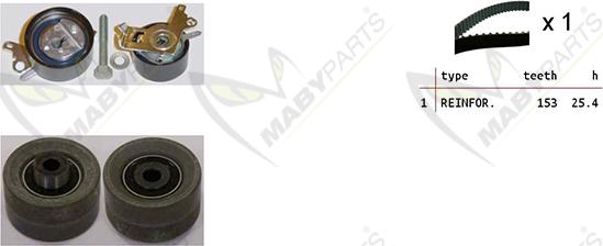 Mabyparts OBK010146 - Комплект зубчатого ремня ГРМ autospares.lv