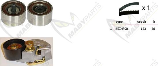 Mabyparts OBK010140 - Комплект зубчатого ремня ГРМ autospares.lv