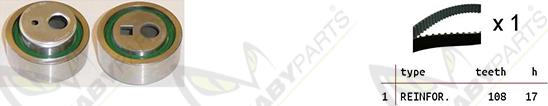 Mabyparts OBK010143 - Комплект зубчатого ремня ГРМ autospares.lv