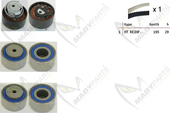 Mabyparts OBK010153 - Комплект зубчатого ремня ГРМ autospares.lv