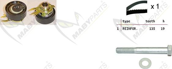 Mabyparts OBK010165 - Комплект зубчатого ремня ГРМ autospares.lv