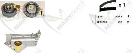 Mabyparts OBK010168 - Комплект зубчатого ремня ГРМ autospares.lv