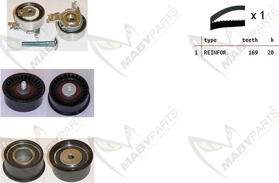 Mabyparts OBK010163 - Комплект зубчатого ремня ГРМ autospares.lv