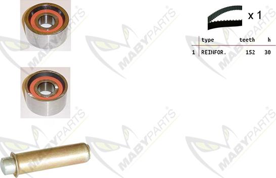 Mabyparts OBK010162 - Комплект зубчатого ремня ГРМ autospares.lv