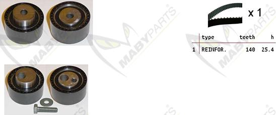 Mabyparts OBK010104 - Комплект зубчатого ремня ГРМ autospares.lv