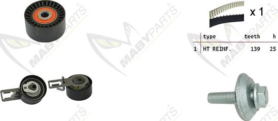 Mabyparts OBK010106 - Комплект зубчатого ремня ГРМ autospares.lv