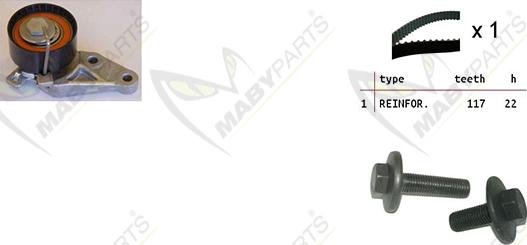 Mabyparts OBK010100 - Комплект зубчатого ремня ГРМ autospares.lv