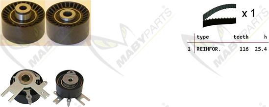 Mabyparts OBK010108 - Комплект зубчатого ремня ГРМ autospares.lv