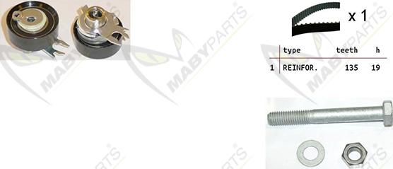 Mabyparts OBK010107 - Комплект зубчатого ремня ГРМ autospares.lv