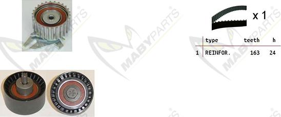 Mabyparts OBK010119 - Комплект зубчатого ремня ГРМ autospares.lv