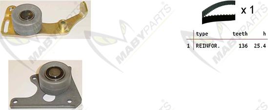 Mabyparts OBK010114 - Комплект зубчатого ремня ГРМ autospares.lv