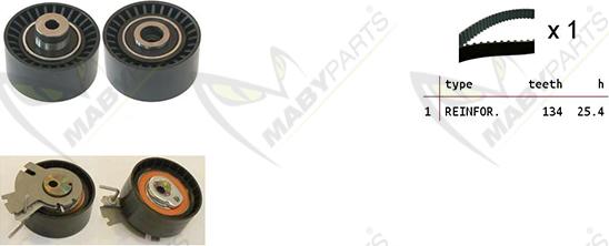 Mabyparts OBK010116 - Комплект зубчатого ремня ГРМ autospares.lv