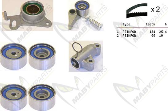 Mabyparts OBK010112 - Комплект зубчатого ремня ГРМ autospares.lv