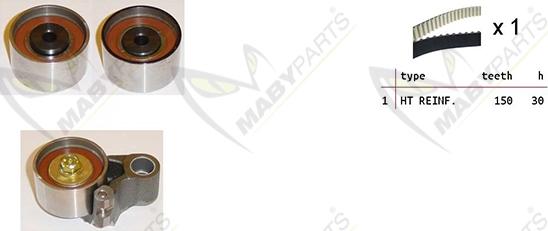 Mabyparts OBK010189 - Комплект зубчатого ремня ГРМ autospares.lv