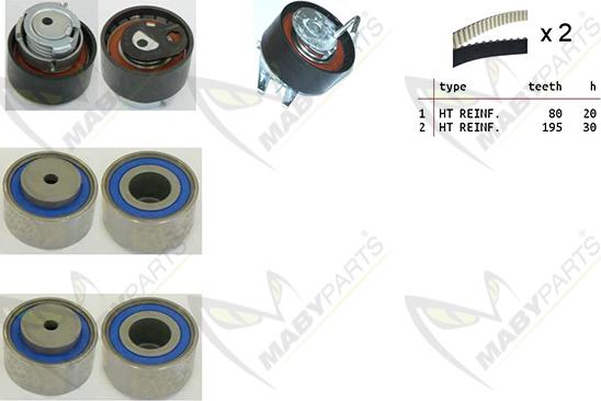 Mabyparts OBK010180 - Комплект зубчатого ремня ГРМ autospares.lv