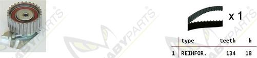 Mabyparts OBK010187 - Комплект зубчатого ремня ГРМ autospares.lv