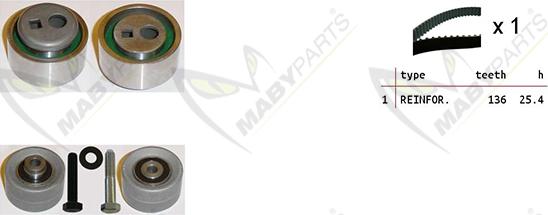 Mabyparts OBK010139 - Комплект зубчатого ремня ГРМ autospares.lv