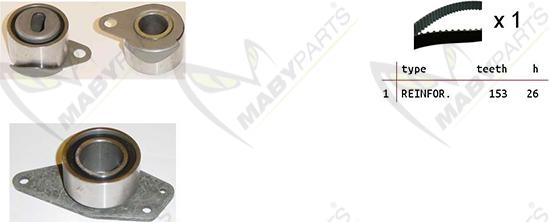 Mabyparts OBK010135 - Комплект зубчатого ремня ГРМ autospares.lv