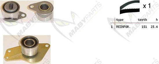 Mabyparts OBK010136 - Комплект зубчатого ремня ГРМ autospares.lv