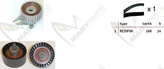 Mabyparts OBK010130 - Комплект зубчатого ремня ГРМ autospares.lv