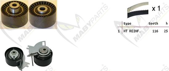 Mabyparts OBK010131 - Комплект зубчатого ремня ГРМ autospares.lv
