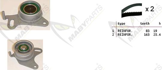 Mabyparts OBK010132 - Комплект зубчатого ремня ГРМ autospares.lv