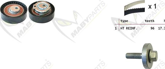 Mabyparts OBK010129 - Комплект зубчатого ремня ГРМ autospares.lv