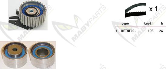 Mabyparts OBK010124 - Комплект зубчатого ремня ГРМ autospares.lv