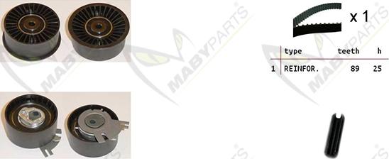 Mabyparts OBK010120 - Комплект зубчатого ремня ГРМ autospares.lv