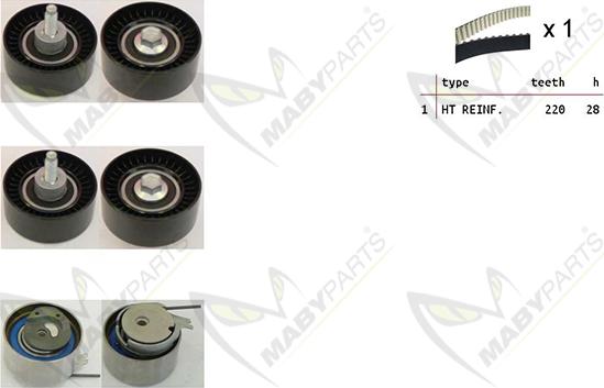 Mabyparts OBK010122 - Комплект зубчатого ремня ГРМ autospares.lv