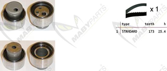 Mabyparts OBK010127 - Комплект зубчатого ремня ГРМ autospares.lv