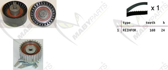 Mabyparts OBK010174 - Комплект зубчатого ремня ГРМ autospares.lv