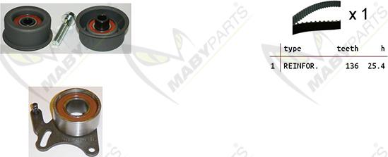 Mabyparts OBK010399 - Комплект зубчатого ремня ГРМ autospares.lv