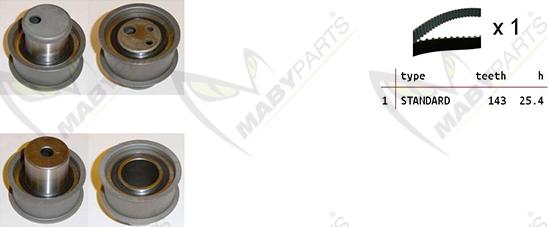 Mabyparts OBK010394 - Комплект зубчатого ремня ГРМ autospares.lv