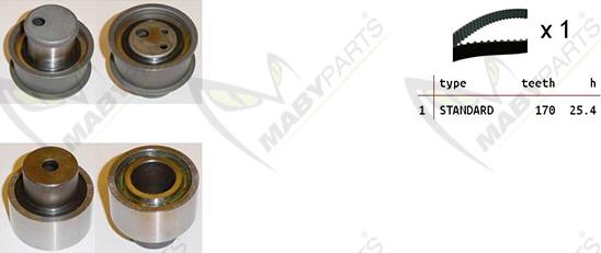 Mabyparts OBK010395 - Комплект зубчатого ремня ГРМ autospares.lv