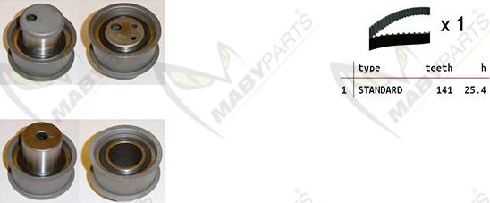 Mabyparts OBK010393 - Комплект зубчатого ремня ГРМ autospares.lv